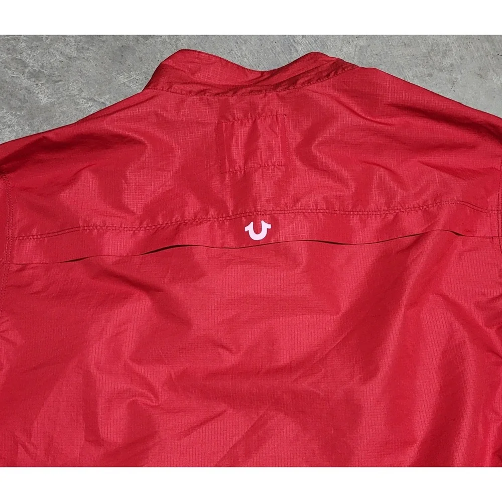 Mens True Religion Full Zip Track Jacket Size 2XL / TTG Red ~Zip Pockets